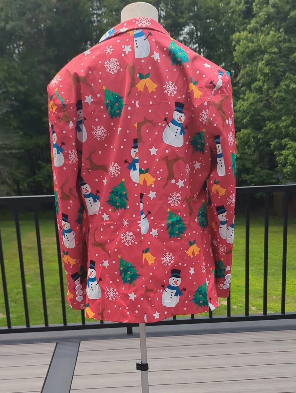 Sport Coat & Tie Red Snowman, Christmas Trees Small